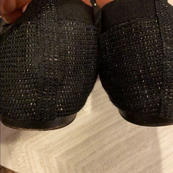 Tory Burch Black Caroline Arabia Elastic Flats - Size 7 1/2 - Picture 6 of 7